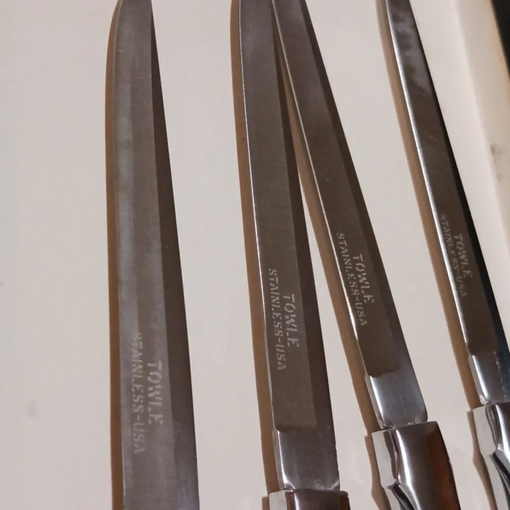 Boxed Knife Set Steak Kitchen Four Beveled Stainless Steel Cutlery